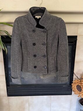 Mind Code Gray Double Breasted Military Peacoat Jacket Size Small